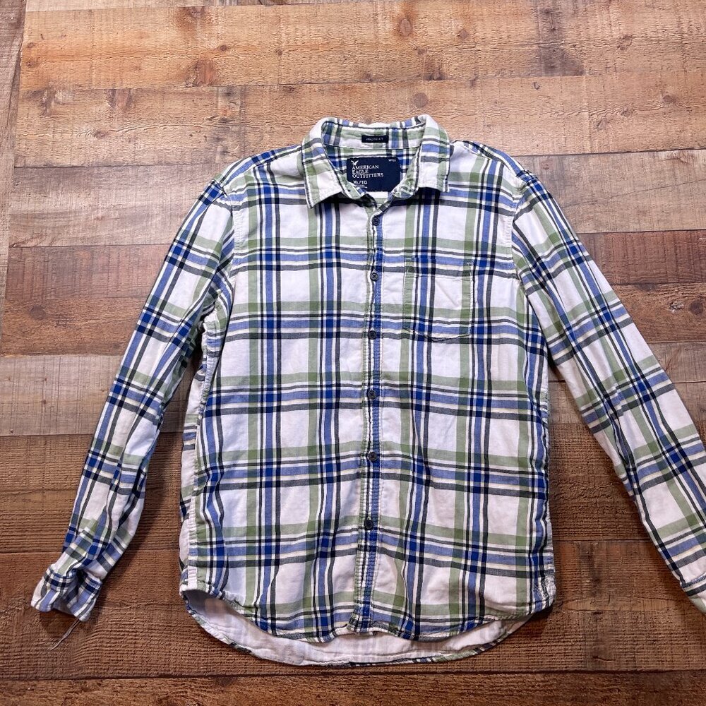 Men's American Eagle Plaid Athletic Fit Shirt size XL